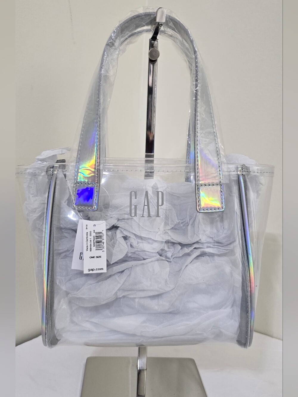 brand new GAP Jelly Logo Mini Tote Purse Clear Iridescent Shimmer Kids Toddlers